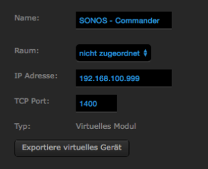 SONOS - Commander (Konfiguration)